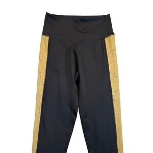 Blackstrap Women's Thermal Legging Base Layer Black Floral Side Stripe Size M